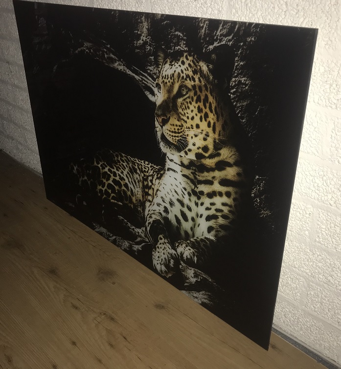 Schöne Kunst auf Glas von einem Leoparden / Panther, sehr schön