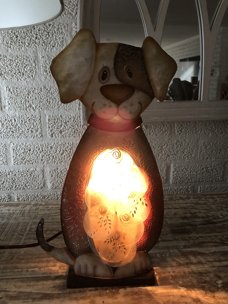 Honden lamp, decoratief, metaal, mooi!