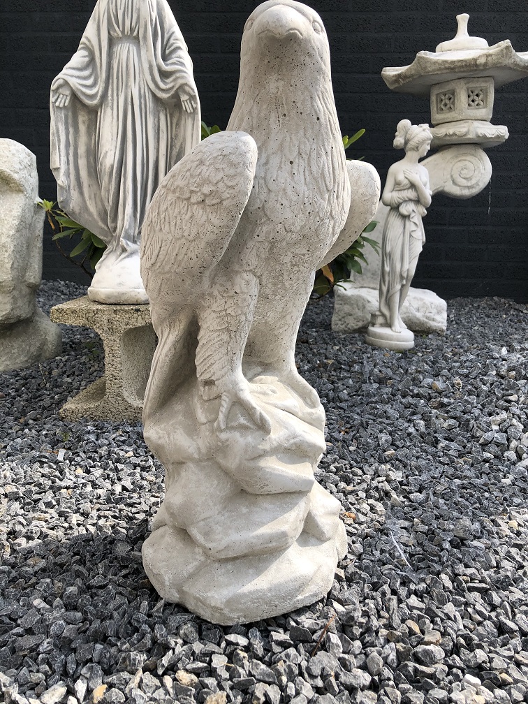 Ein wunderschöner, sitzender Adler, voll mit Stein.