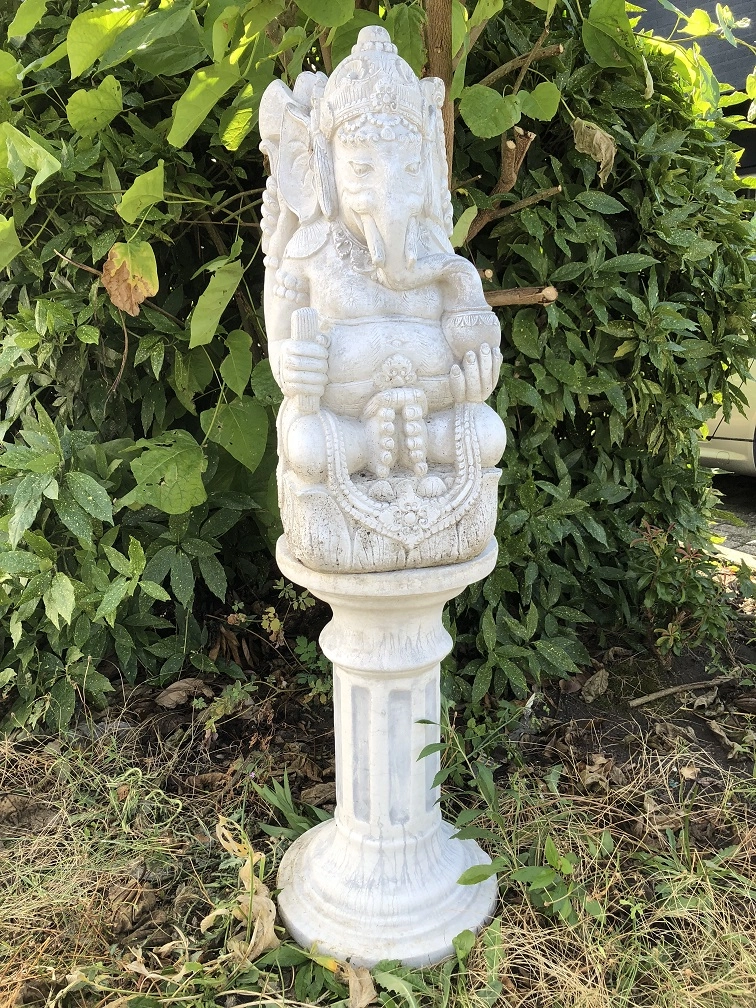 Großer Indischer Elefant Aus Steinguss – Frostsichere Gartenfigur, 44 Cm Hoch, 26 Kg, Grau