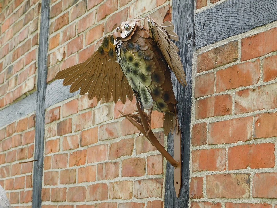 Beeld uil ''Bronzen uil'' TBW37234 | Metalen uilen | Tuinbeelden Winkel