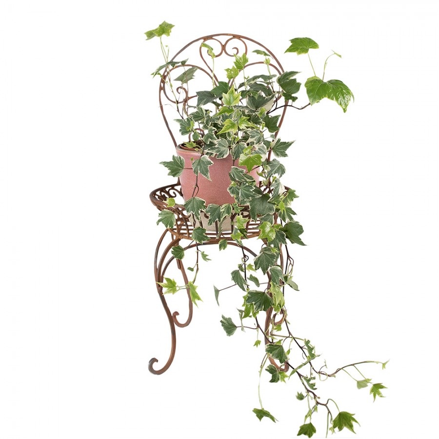 Pflanzenhalter / Blumentopf aus Metall, dekorativer Stuhl, Gartendeko
