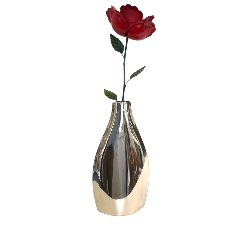 Flache Vase aus Nickel, schönes separates Design