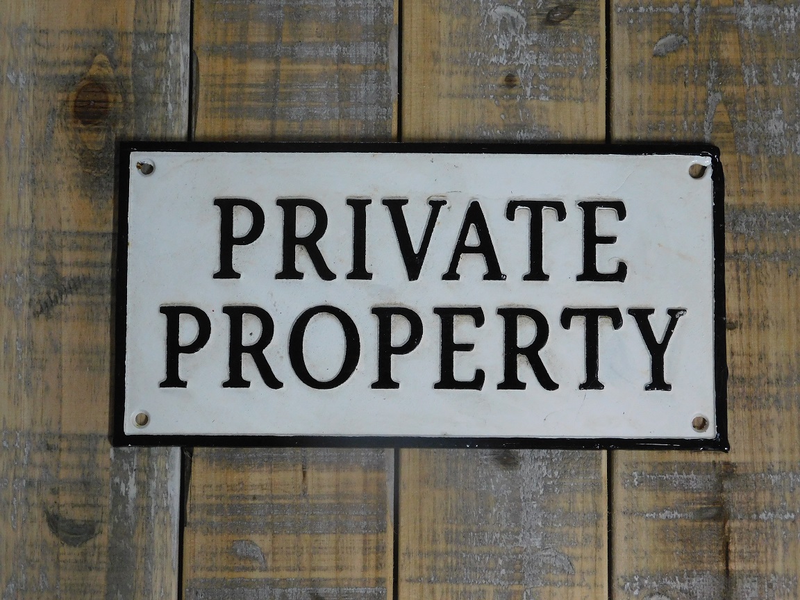 Vintage wandbord - Private Property - gietijzer