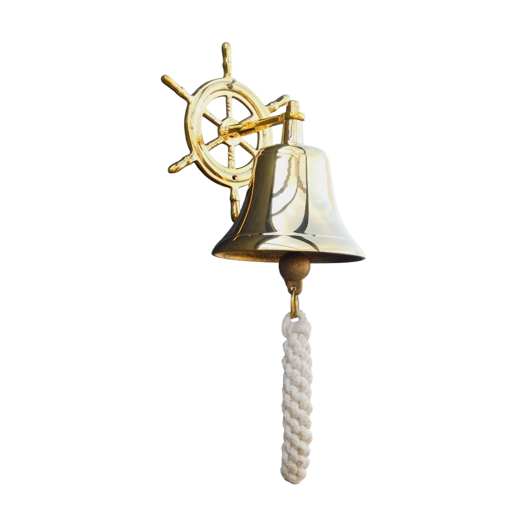 Scheepsbel - compleet - 12,5 cm - antiek look - messing