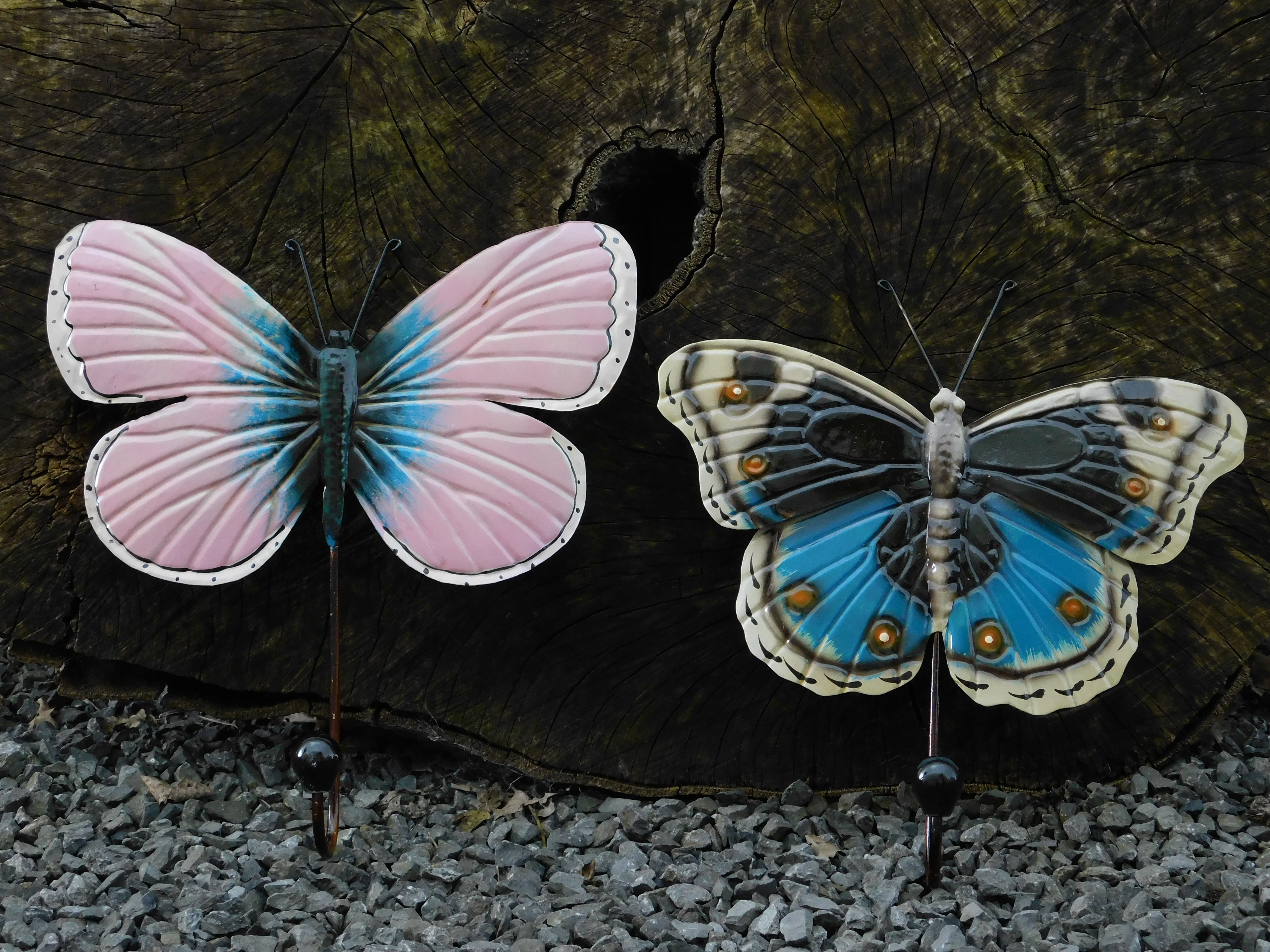 Schmetterlingsgarderobe blau - handgefertigt aus Metall