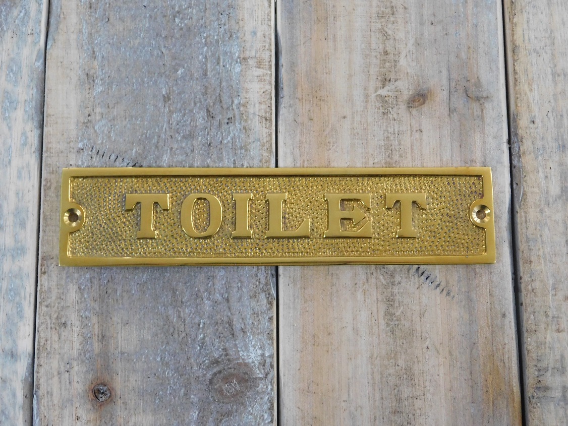 Messingschild Toilette - für Toilettentür