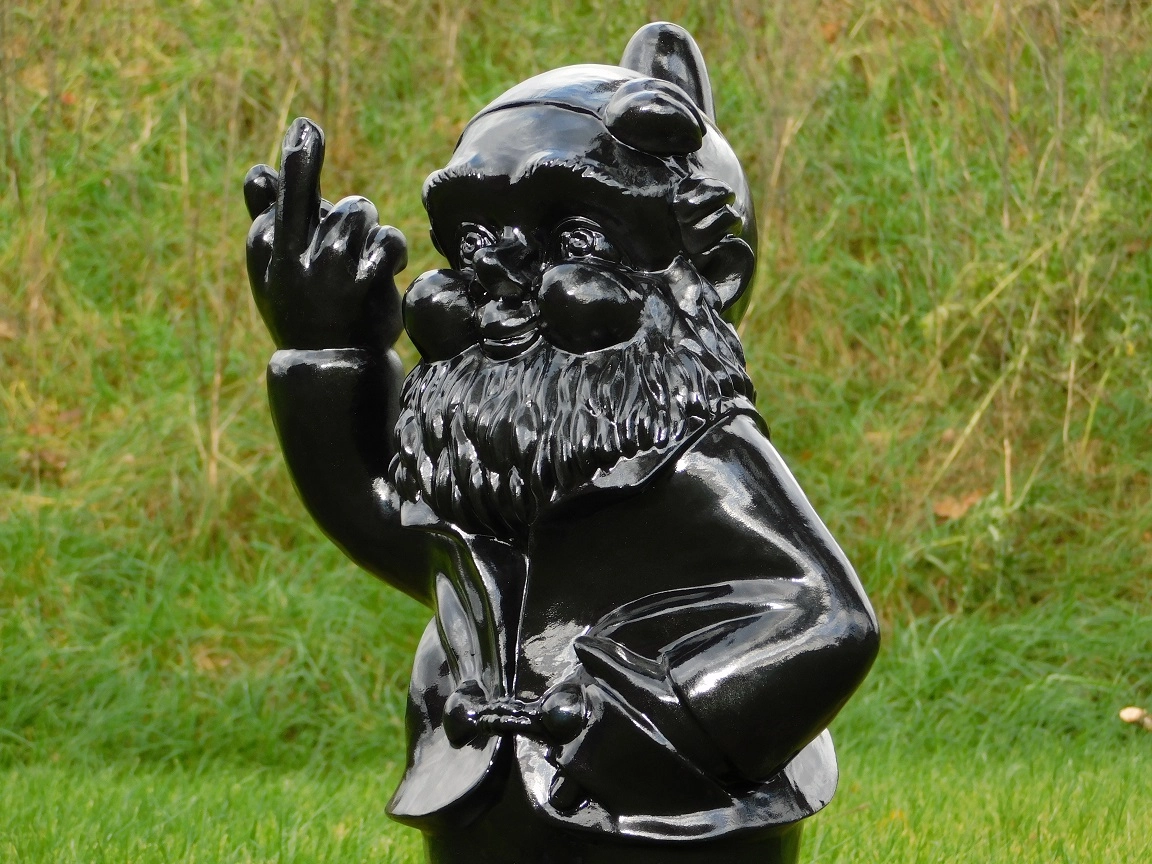 Birendy RIEUZIGE dwerg, tuinkabouter XXL tuinfiguur NF13102 Groot 41cm tuindecoratie (11020-2-Gans