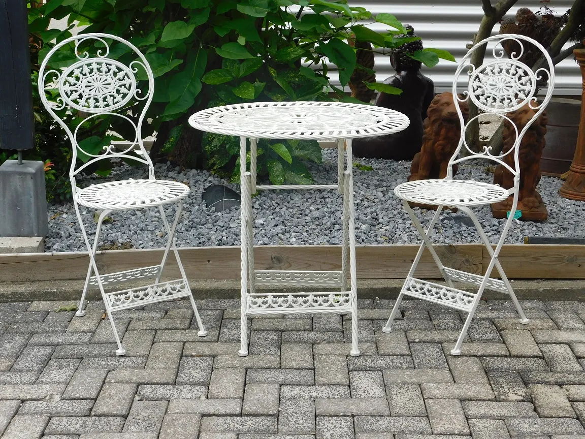 Beperken Artefact Indrukwekkend Tuinset metaal, tuin set met 2 stoelen en 1 tafel, pittoresk, klassiek