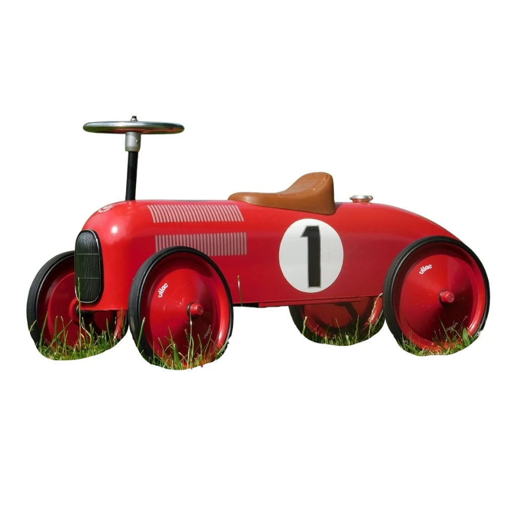 Vintage rode auto – metaal – Vilac – 80 cm – kinderauto