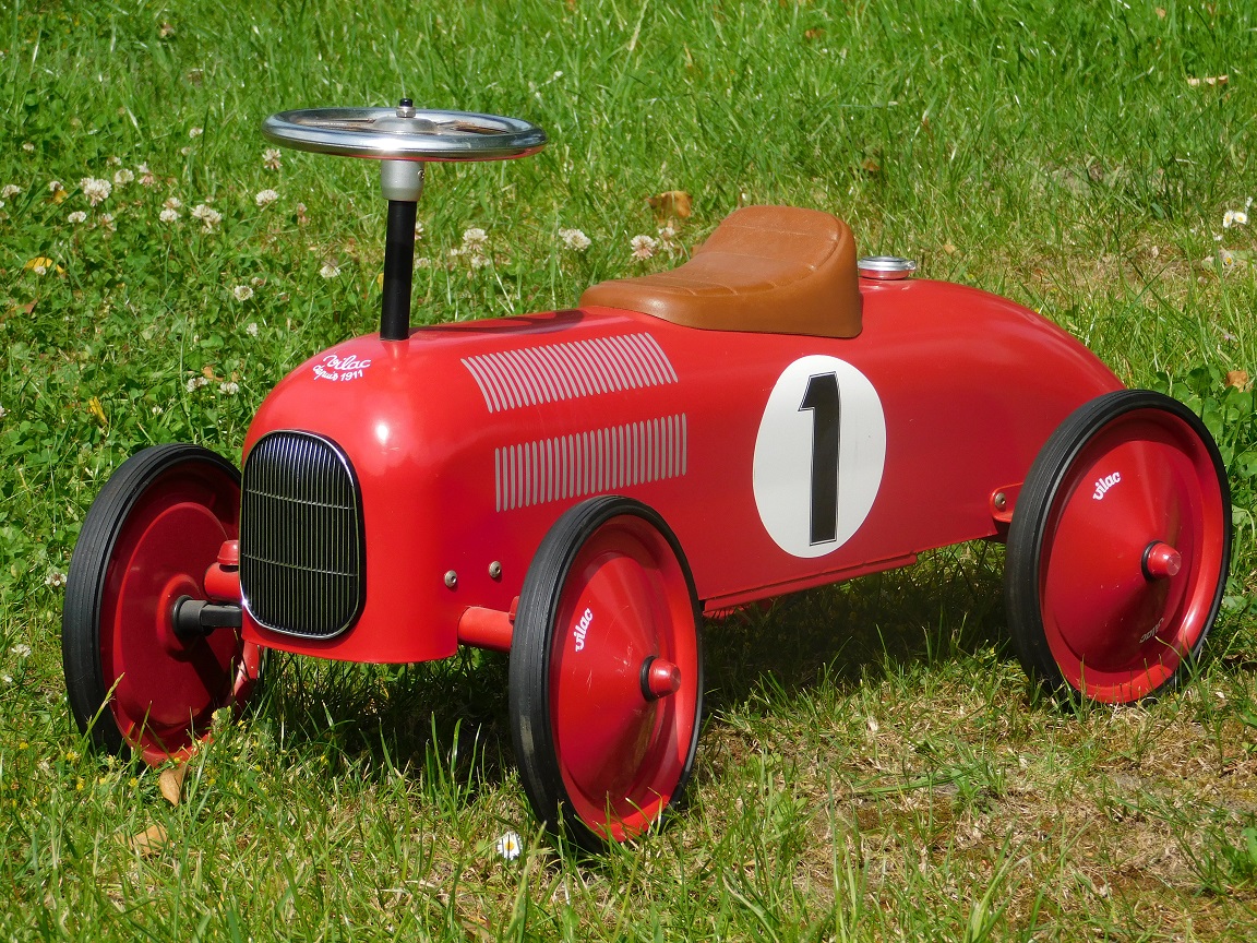 Vintage rode auto – metaal – Vilac – 80 cm – kinderauto