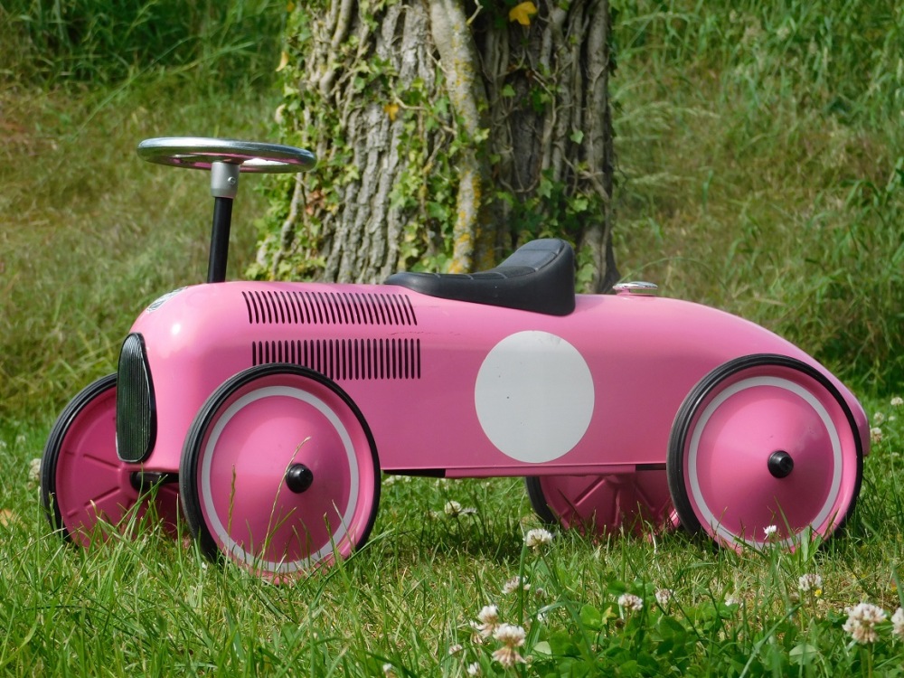 Vintage-Auto in Rosa – Metall – Vilac – 80 cm – Kinderauto