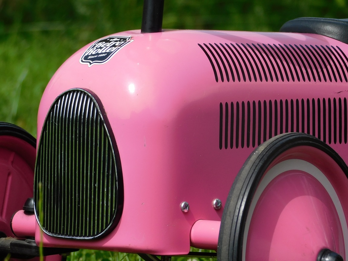 Vintage-Auto in Rosa – Metall – Vilac – 80 cm – Kinderauto