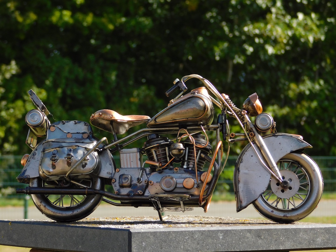 Vintage Motor - 38 cm - Handgemaakt van Metaal