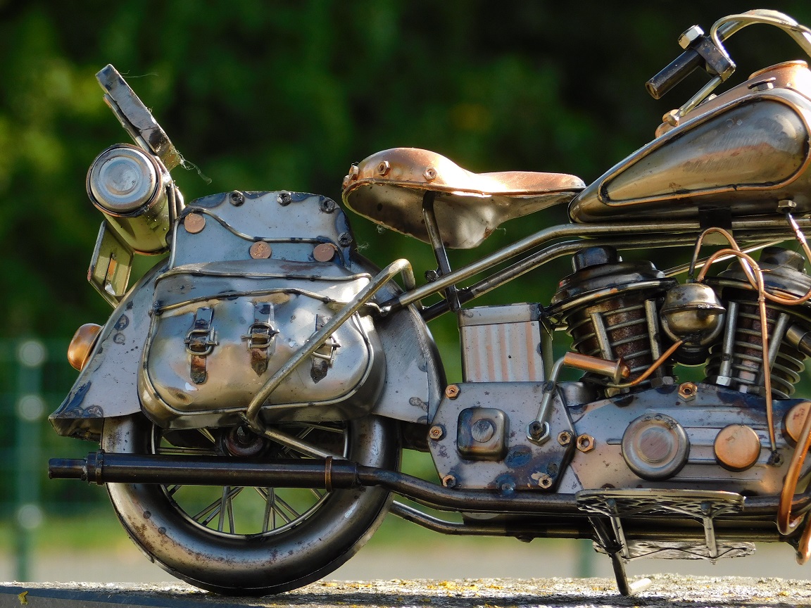 Vintage Motor - 38 cm - Handgemaakt van Metaal