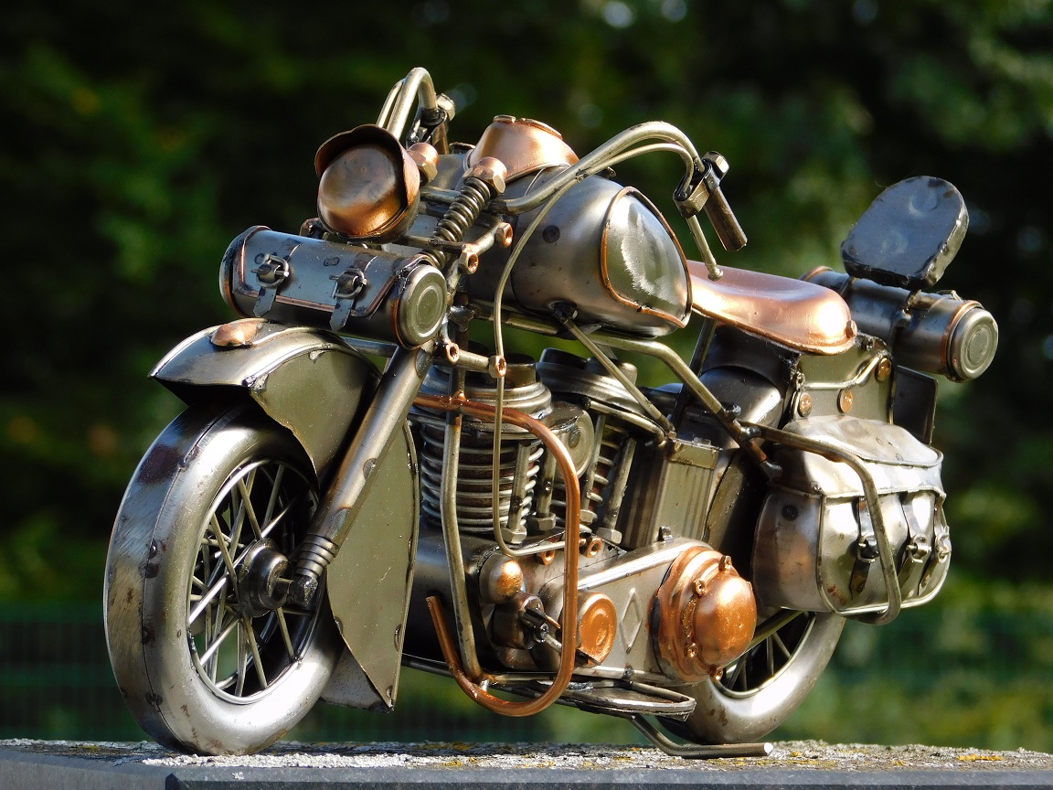 Vintage Motor - 38 cm - Handgemaakt van Metaal