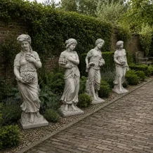 Ensemble de 4 déesses - saisons - statues en pierre - 100 cm