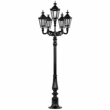 XL lantaarnpaal 5-lichts zwart – 325 cm – aluminium