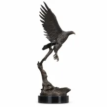 Adelaar op marmeren voet – 51 cm – bronzen luxe sculptuur
