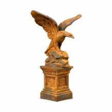 Adelaar beeld met sokkel - steen - 233 cm - oxide