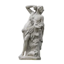 Bacchus - stenen beeld - 140 cm - druiven - wit - Romeins