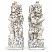 Set van 2 tempelwachters - steen - 65 cm - Balinese krijgers