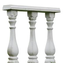 Set van 3 stenen balusterpalen met venster – 90 cm