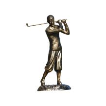 Golfer - gietijzeren beeld - 30 cm - goud met zwart