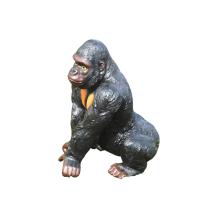 Gorilla - polystone - 57 cm - zwart/bruin - in detail