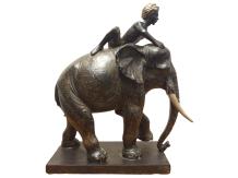 Skulptur olifant met ruiter, Polystein