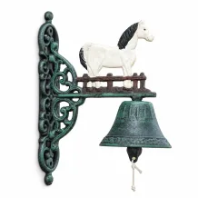 Deurbel met paard – witte vintage afwerking – traditioneel