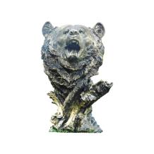 Berenkop - polystone - 55 cm - zwart/goud - gedetailleerd