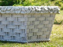 Jardinière en pierre – 90 cm – design classique – avec relief