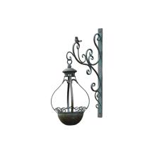 Hanging basket met wandhaak - metaal - wanddecoratie