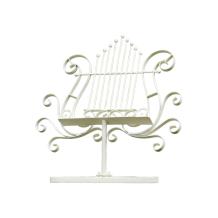 Antieke boekenstandaard van metaal - old white - 56 cm