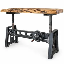 Boomstamtafel verstelbaar – industrieel – 180 cm – hout