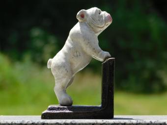 Boekensteunen bull terriër – gietijzer – set van 2