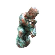 Sculptuur - verkoperd gietijzeren beeld, de denker