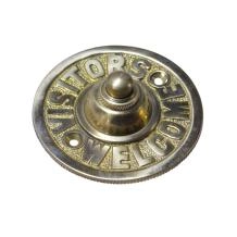 Sonnette ancienne de style art nouveau avec lion, laiton poli