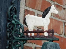 Deurbel met paard – witte vintage afwerking – traditioneel