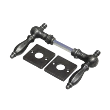 Set klinken en klinkrozetten vierkant - gietijzer verzinkt - Washington