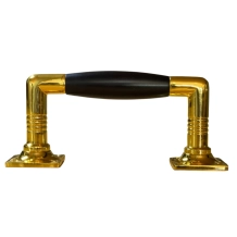 Deurgreep messing met ebbenhouten greep - hoogwaardig