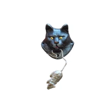 Deurklopper kat met muis – gietijzer – in kleur – speels