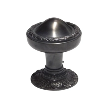 Donker messing deurknop met bloemrozet - gepatineerd