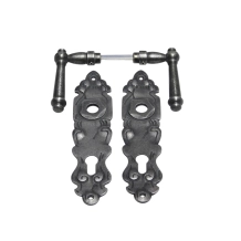 Set Deurbeslag - klinken en deurplaten PC 92 - gietijzer verzinkt