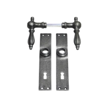 Set deurbeslag - klinken en deurplaten - verzinkt gietijzer