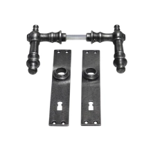 Deurbeslag set voor kamerdeuren (BB72) - klassiek - gietijzer grijs