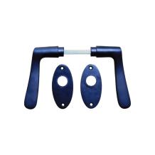 Set deurklinken met ovale rozetten – matzwart aluminium