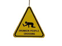 Wandbord - Drunken People Crossing - metaal