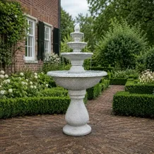 Fontaine de jardin à 4 vasques – 135 cm – pierre massive